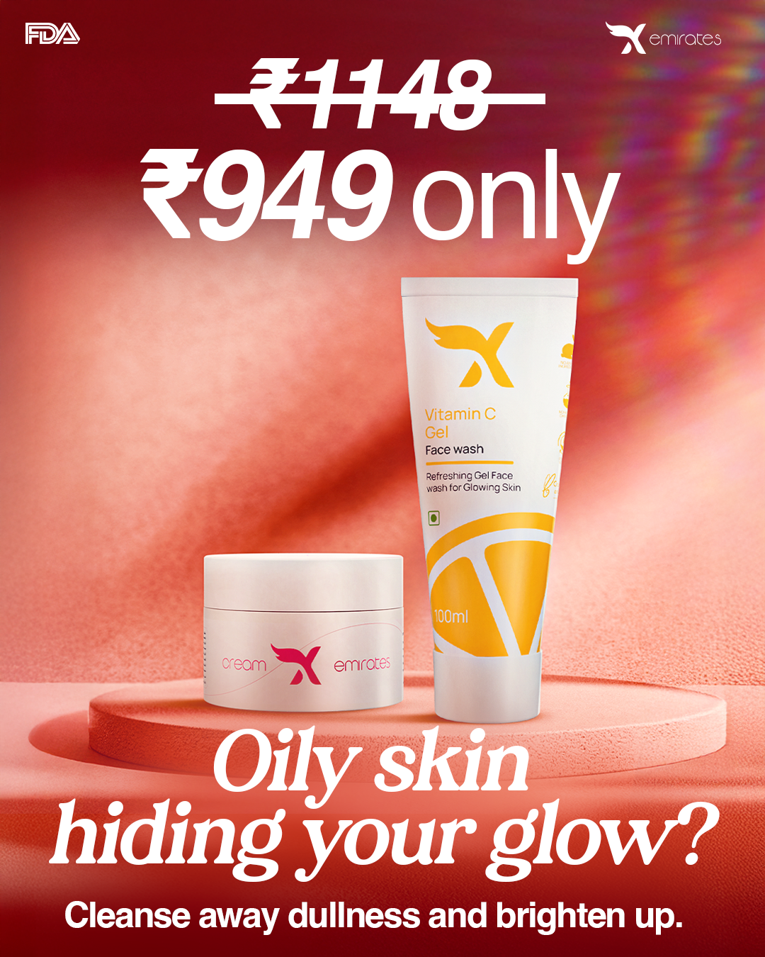 Glow Cream + Vitamin C Gel Face Wash Pack