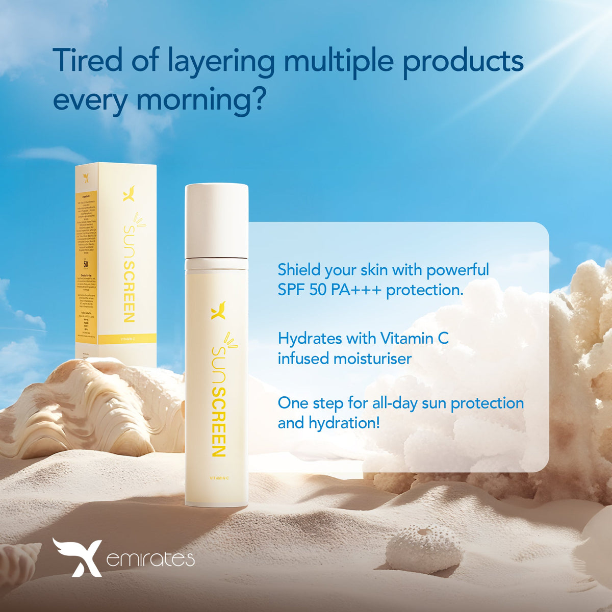 2-in-1 Sunscreen + Moisturiser SPF 50+