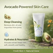 Tube of emirates skincare product with avocado on a natural background